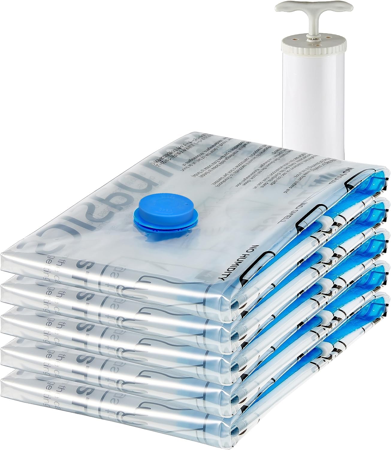 Amazon Basics large vacuum storage bags 5-pack with hand pump